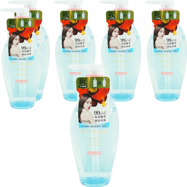 TSUBAKI 思波綺 瞬亮涼感洗髮乳 升級版, 450ml, 6瓶