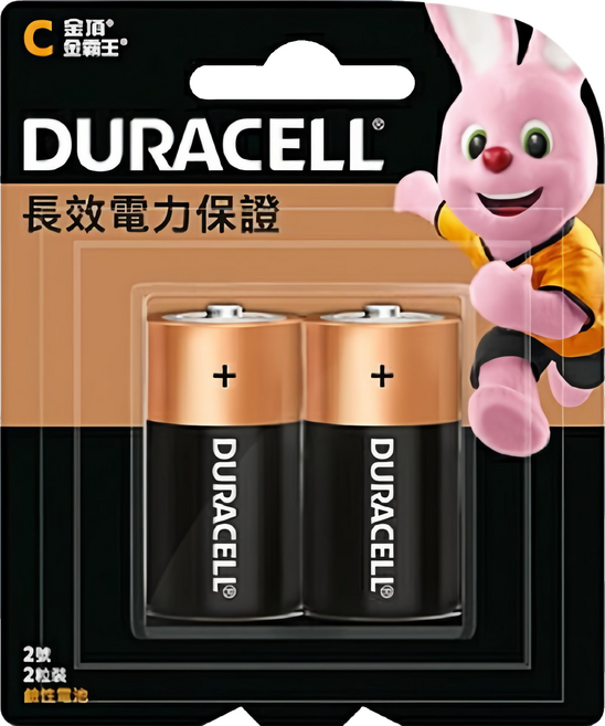 DURACELL 金頂 台灣公司貨 鹼性電池 2號, 2顆, 1組