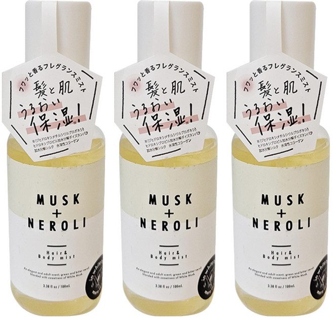 more room 頭髮身體香水噴霧 白麝香 + 橙花, 100ml, 3瓶