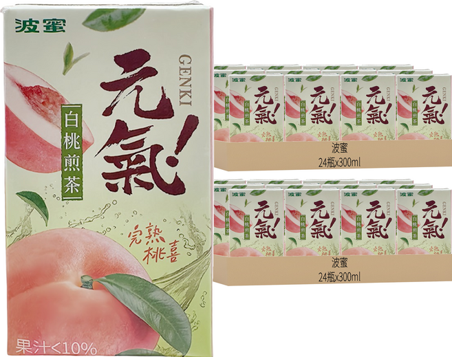 波蜜 元氣白桃煎茶, 48瓶, 300ml