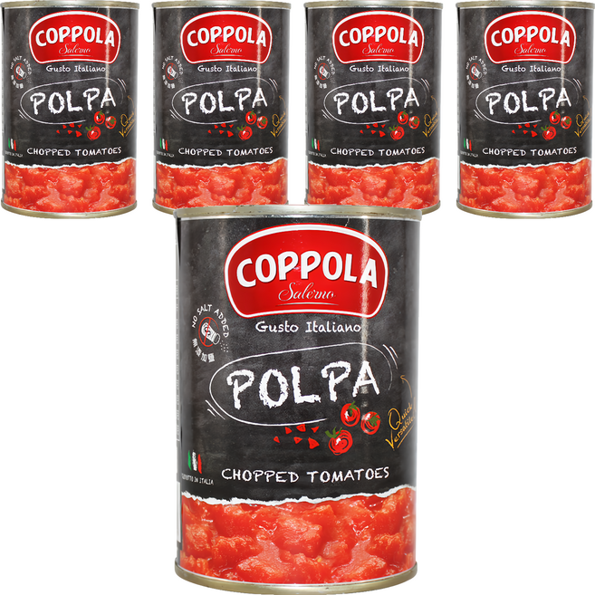 COPPOLA 柯波拉 切丁番茄 無添加鹽 全素, 400g, 5罐