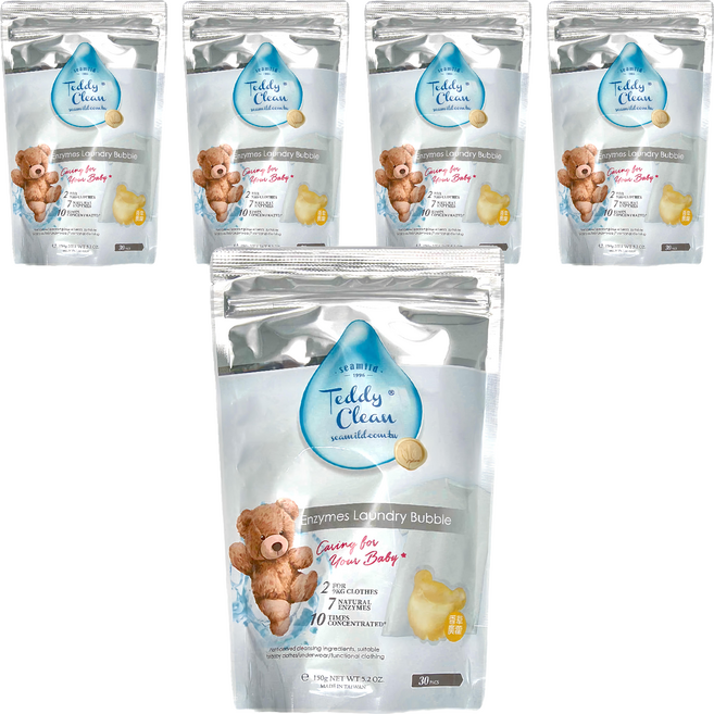 清淨海 純淨泰迪 植萃酵素洗衣膠囊 香草廣藿 150g, 30顆, 5個