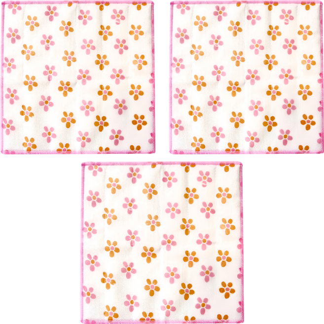 KOKUBO 小久保 八重紗擦拭布 五花瓣 30 x 30cm, 3條