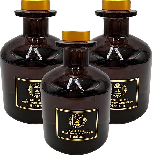 LONGFINE 朗氛 植物精油 無火香薰精油套裝 英梨小蒼蘭 香水香型, 200ml, 3個