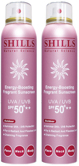 SHILLS 舒兒絲 很耐曬超清爽香氛美肌美白防曬冰鎮噴霧 180ml SPF50+, 2件