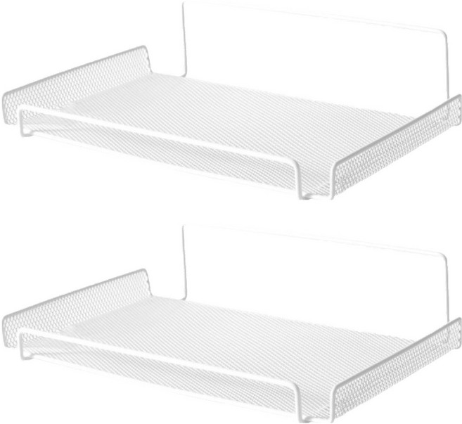 小麥購物 鐵製壁掛置物架 L2310, 白色, 2個