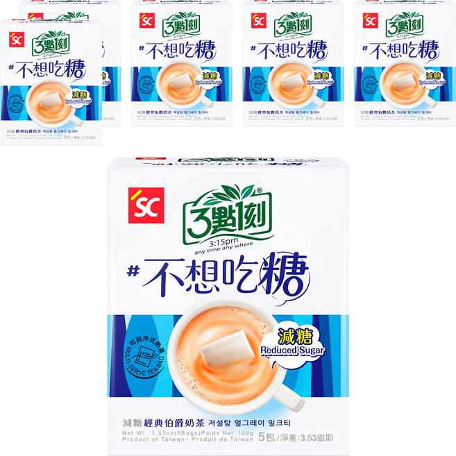 3點1刻 減糖伯爵奶茶, 20g, 5包, 6盒
