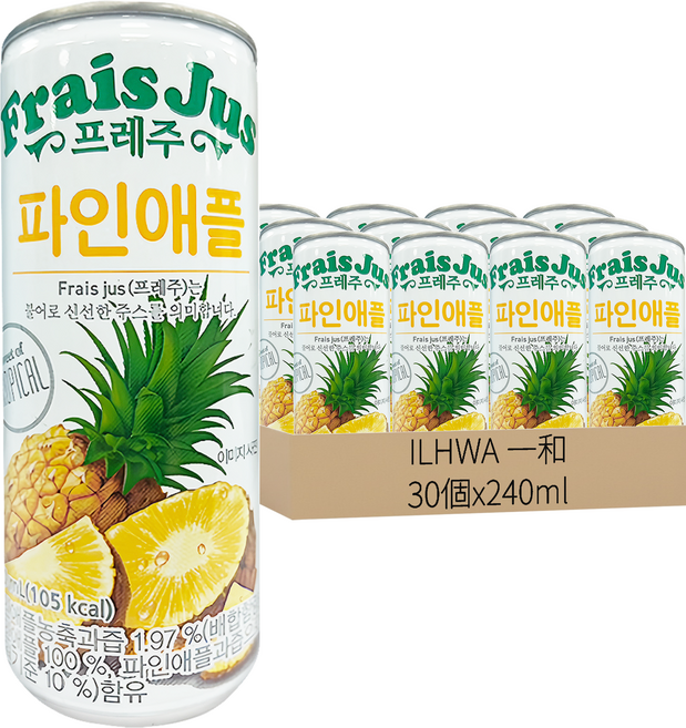 ILHWA 一和 鳳梨汁, 30罐, 240ml