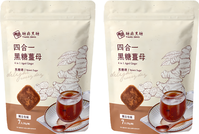 糖鼎 四合一黑糖薑母茶, 30g, 7包, 2袋