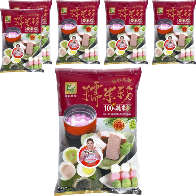 屏東農產 糯米粉, 600g, 6包