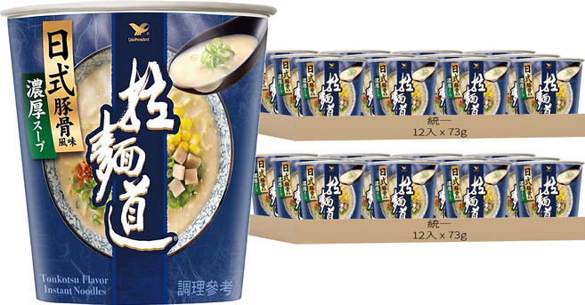 統一 拉麵道 日式豚骨風味拉麵 73g, 24入