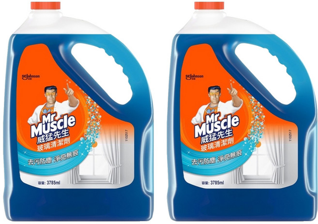 Mr Muscle 威猛先生 玻璃清潔劑 去污防塵 淨亮無痕, 3.785L, 2桶