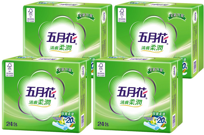 五月花 清膚柔潤 抽取衛生紙, 4袋, 24包
