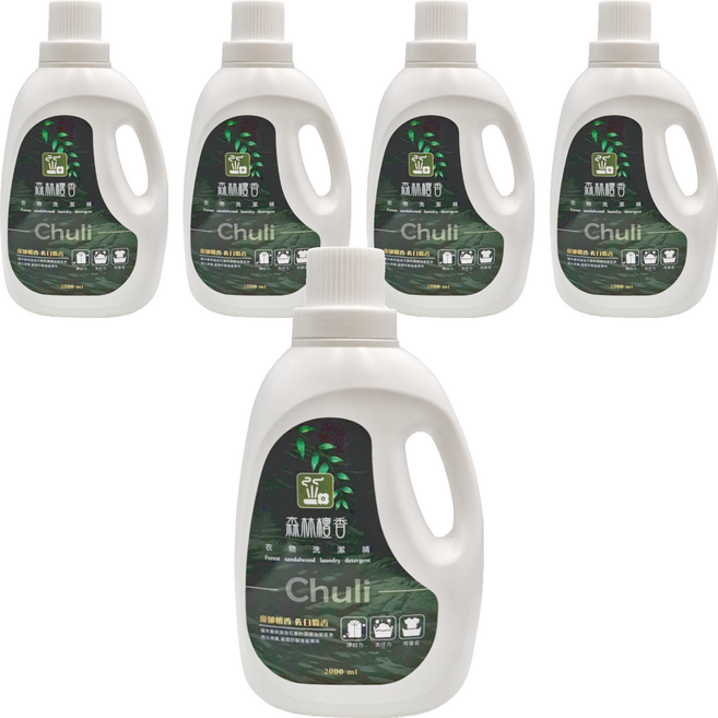 Chuli 初梨 森林檀香衣物洗潔精, 2L, 5瓶