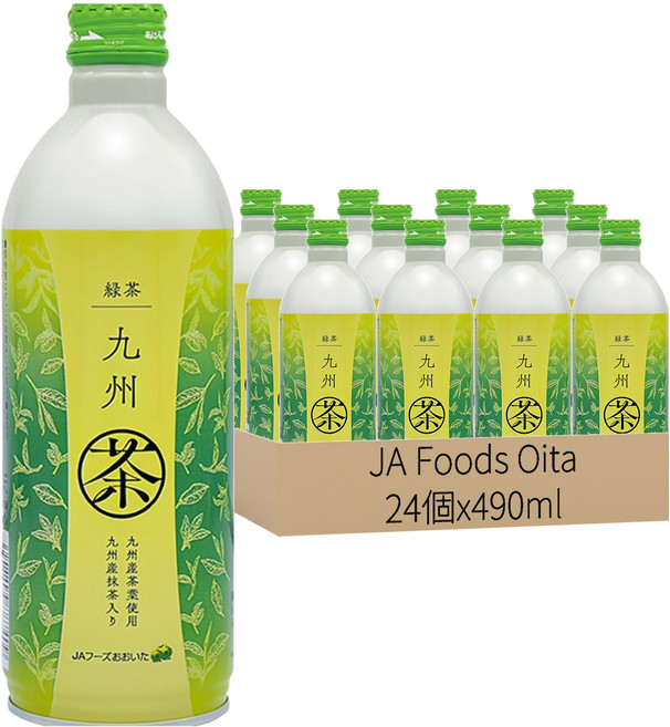 JA Foods Oita 九州綠茶, 490ml, 24個