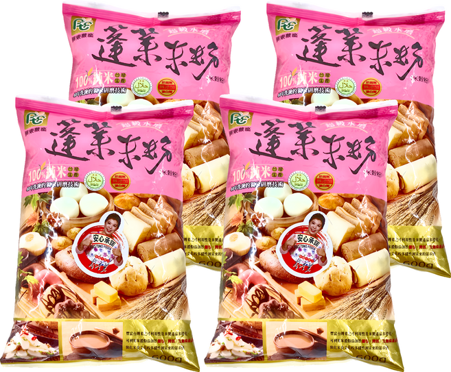 屏東農產 蓬萊米粉, 600g, 4入