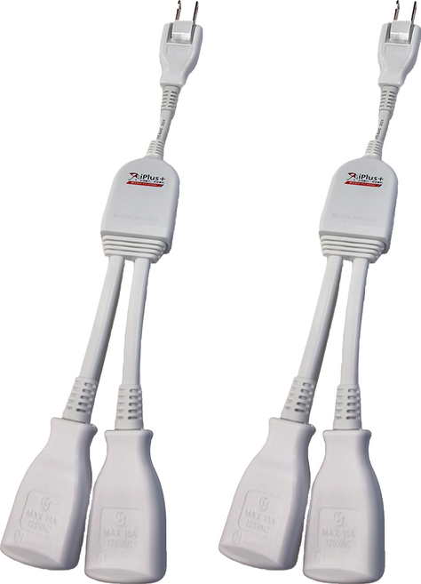 iPlus 保護傘 1對2插可轉向電源線 擴充插座, 30cm, 灰色, 2個