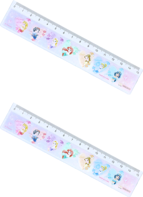 sun-star 卡通直尺 15cm, 迪士尼夢幻公主 紫色, 2支