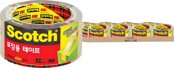 3M Scotch 包裝膠帶 3650, 20個, 透明