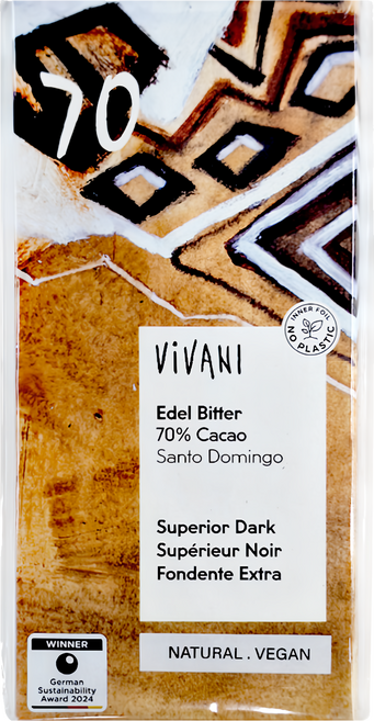 ViVANI 精選70%黑巧克力片, 100g, 1片