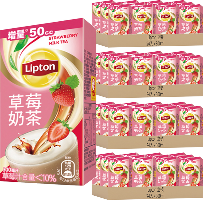 Lipton 立頓 草莓奶茶, 300ml, 96入