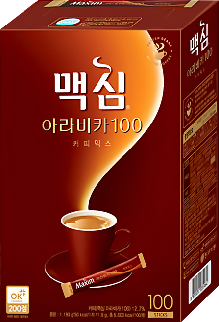 Maxim 麥心 阿拉比卡三合一咖啡, 11.8g, 100條, 1盒
