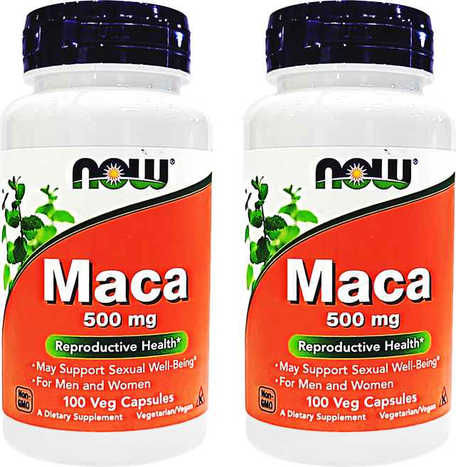 NOW Foods MACA瑪卡膠囊 500mg, 100顆, 0.6g, 2罐