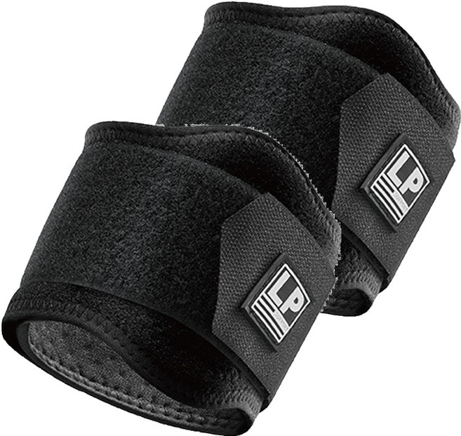 LP 高透氣網球 高爾夫球護肘, 黑色, 2個