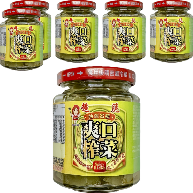 譽方媽媽 超爽口榨菜, 240g, 6罐