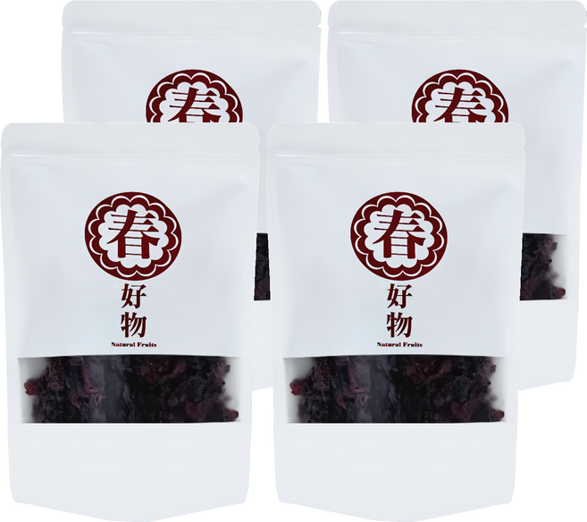 春哥好物 台東洛神花蜜餞 - 酸甜Q彈 天然健康零食, 240g, 4包