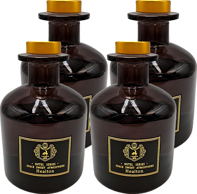 LONGFINE 朗氛 植物精油 無火香薰精油套裝 英梨小蒼蘭 香水香型, 200ml, 4個