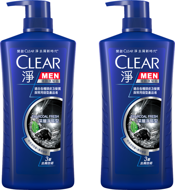 CLEAR 淨 深層淨碳型 男士去屑洗髮乳, 750g, 2瓶