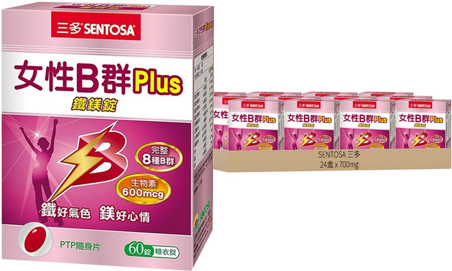 SENTOSA 三多 女性B群Plus鐵鎂錠, 60顆, 700mg, 24盒