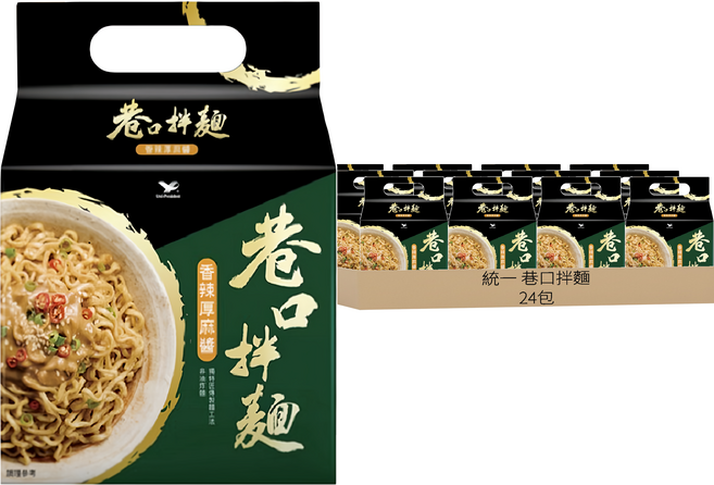 統一 巷口拌麵 香辣厚麻醬 105g, 24包