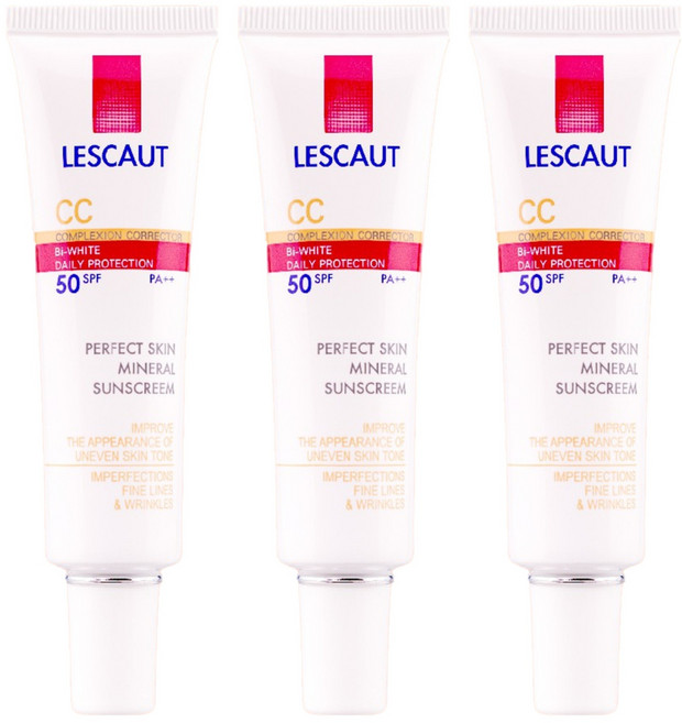 LESCAUT 蕾斯卡歐 礦采無瑕防曬隔離霜SPF50, 30ml, 3入