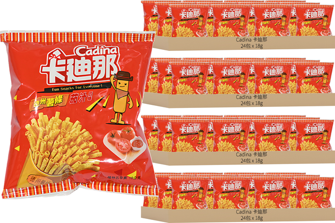 Cadina 卡迪那 德州薯條 茄汁口味, 18g, 96包