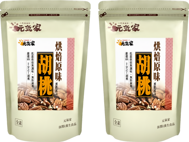 元氣家 烘焙原味胡桃, 200g, 2包