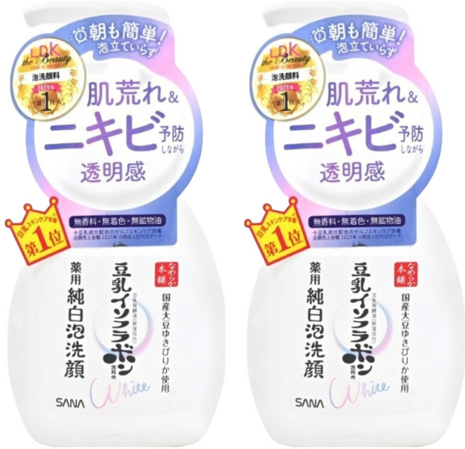 SANA 莎娜 豆乳美肌煥白泡沫洗顏慕斯, 200ml, 2瓶