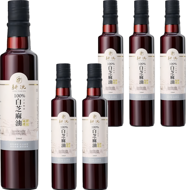 GENG YUAN 耕沅 100%古法壓榨白芝麻油, 250ml, 6瓶