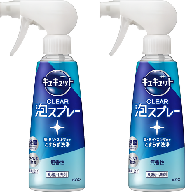 Kao 花王 Cucute 珂珂透 噴槍型泡泡洗碗精 280ml 無香, 2瓶