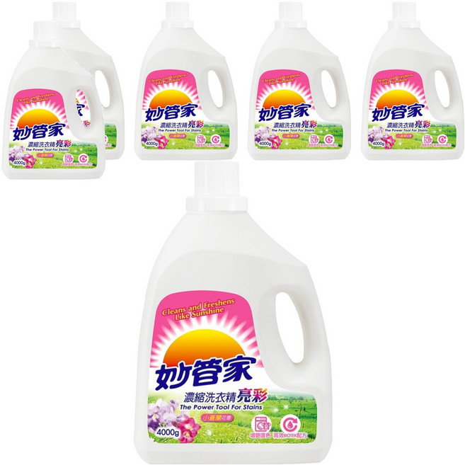 Magic Amah 妙管家 濃縮洗衣精 亮彩 小蒼蘭花香, 4kg, 6桶