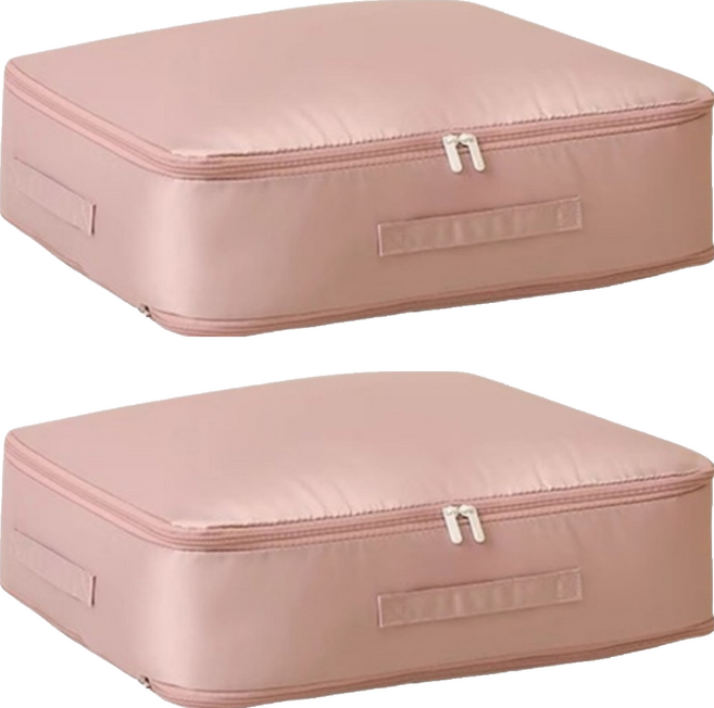 棉被收納壓縮袋 裝10~12斤, 2個, 豆沙粉