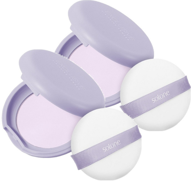 Solone 台灣公司貨 訂製隨身蜜粉餅 5g, 2個, 煥紫色