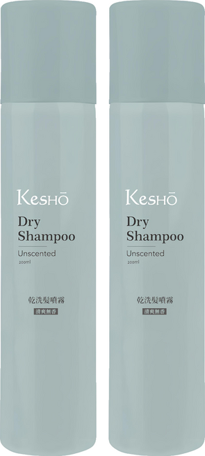 KeSHO 乾洗髮噴霧 清爽無香, 200ml, 2瓶