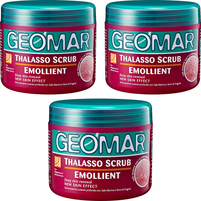 Geomar 吉兒瑪 死海礦物精油身體磨砂膏 草莓精華, 600g, 3罐