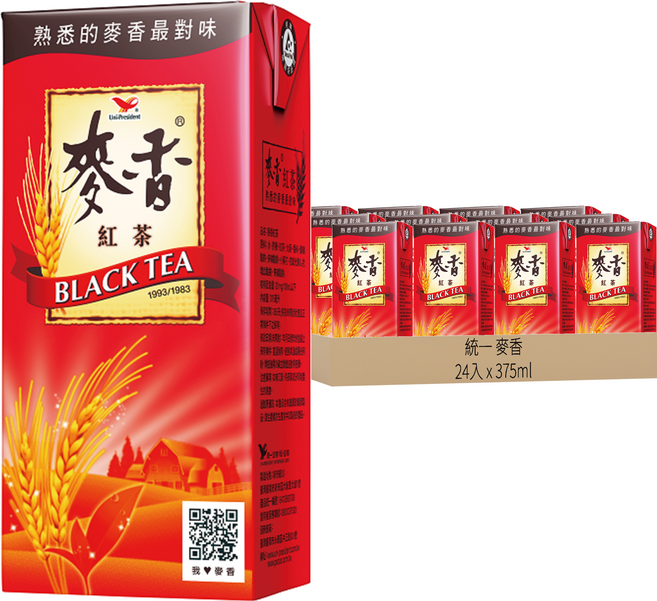 統一 麥香 紅茶, 375ml, 24入