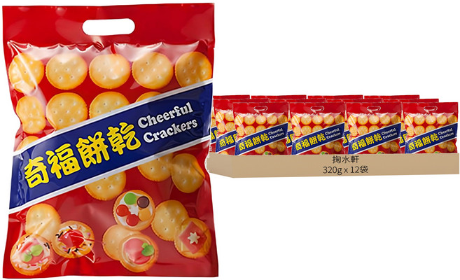 掬水軒 奇福餅乾 量販包 奶素, 320g, 12袋