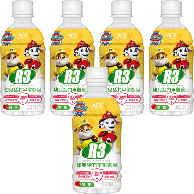 Glory Nutria 維維樂 ACE SCIENCE R3 幼兒活力平衡飲品 蘋果口味, 350ml, 5瓶