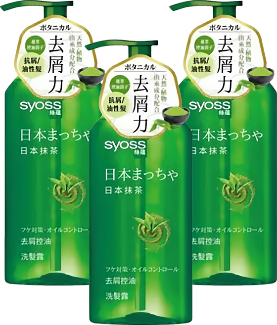 syoss 絲蘊 去屑控油洗髮露 抹茶, 3瓶, 420ml