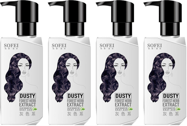 SOFEI 舒妃 型色家植萃染髮補色露 灰色系, 200ml, 4件